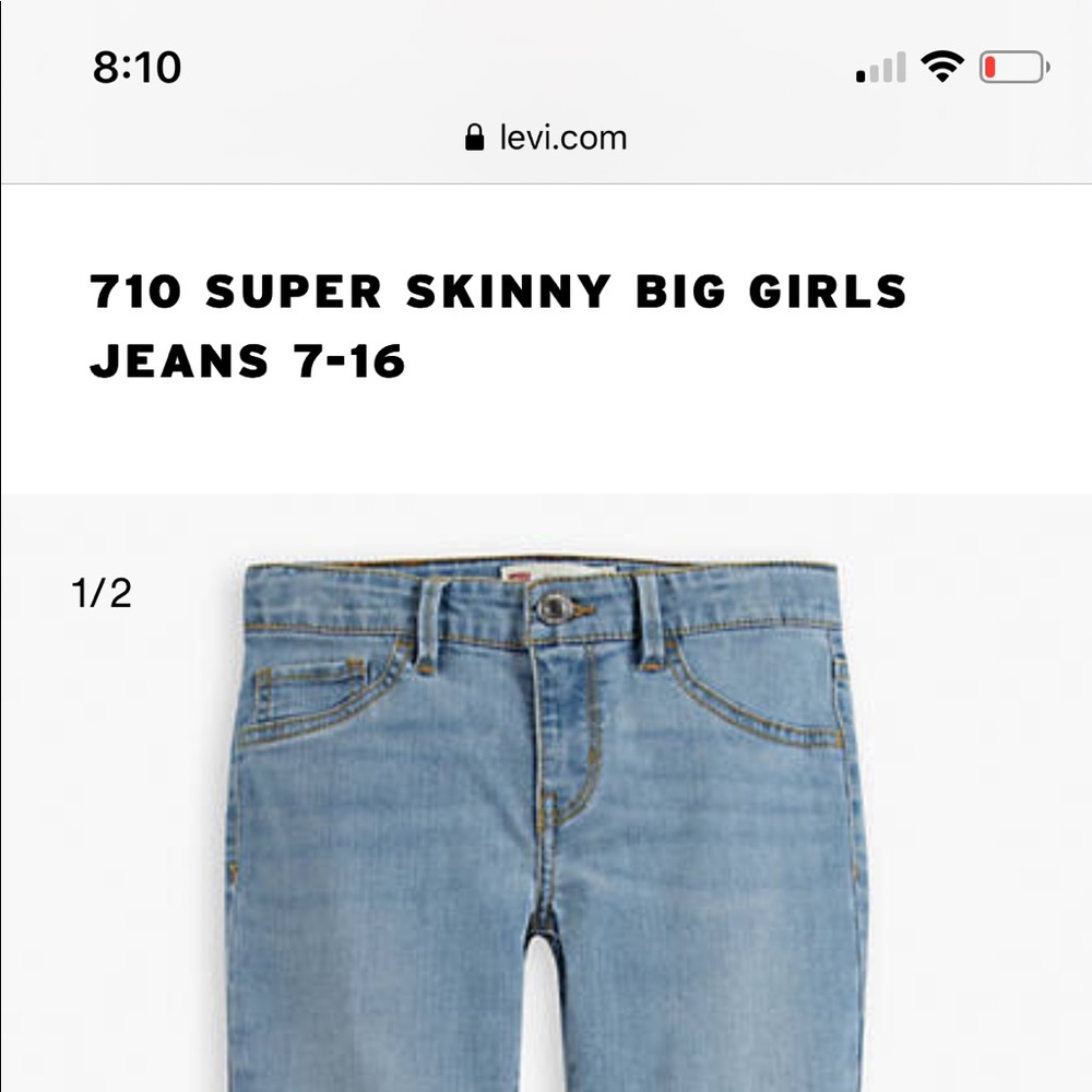 Girls Levi’s jeans